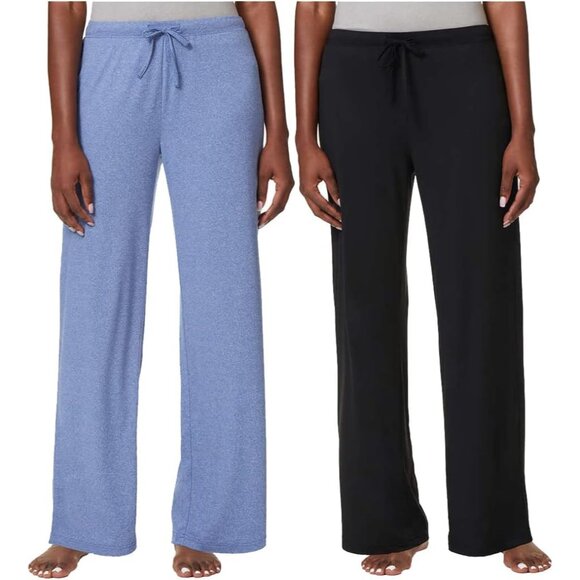 32 Degrees Cool Women's 2 Pack Soft Sleep Lounge Pants (Black/Heather, Small) - Picture 1 of 3